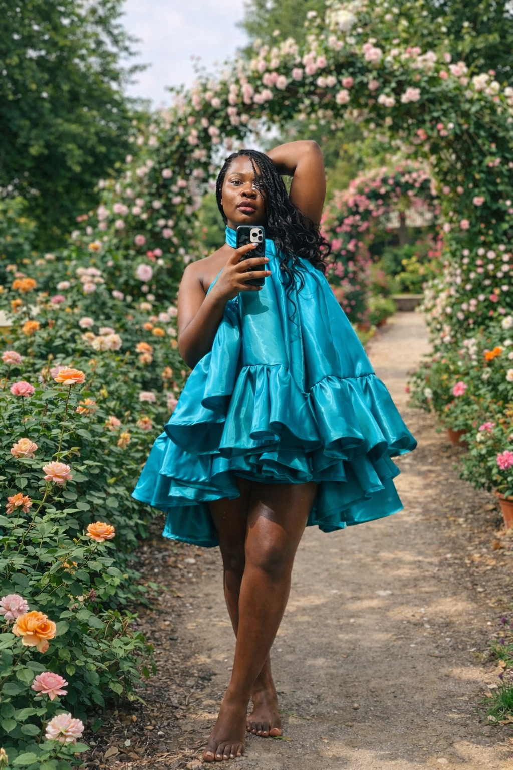 Ruffle Halter Neck-Neck dress