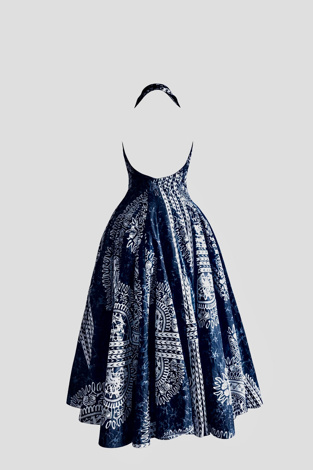 Halter-Neck Backless Artisanal dress