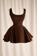 Chocolate Fit-and-Flare Mini Dress