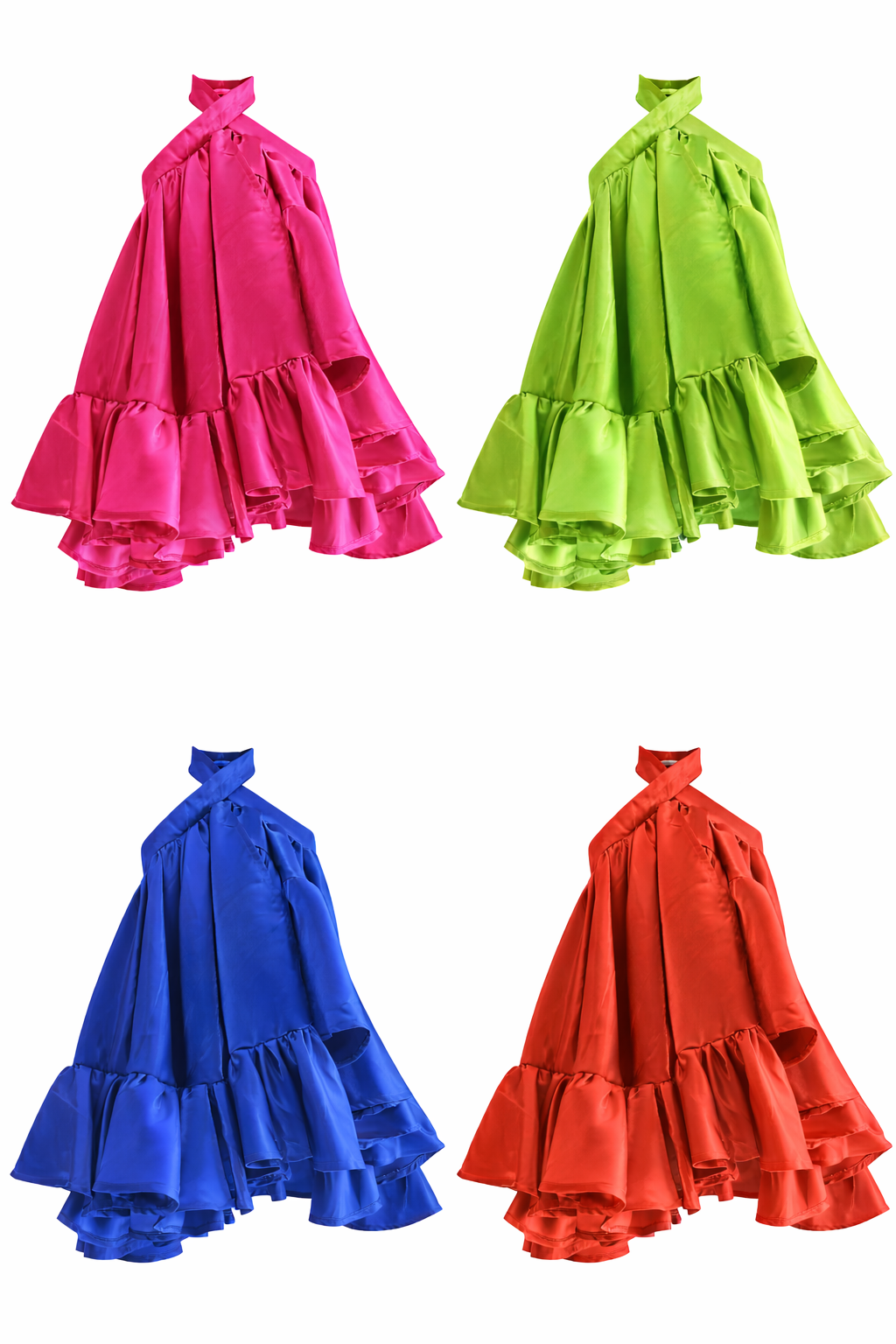 Ruffle Halter Neck-Neck dress