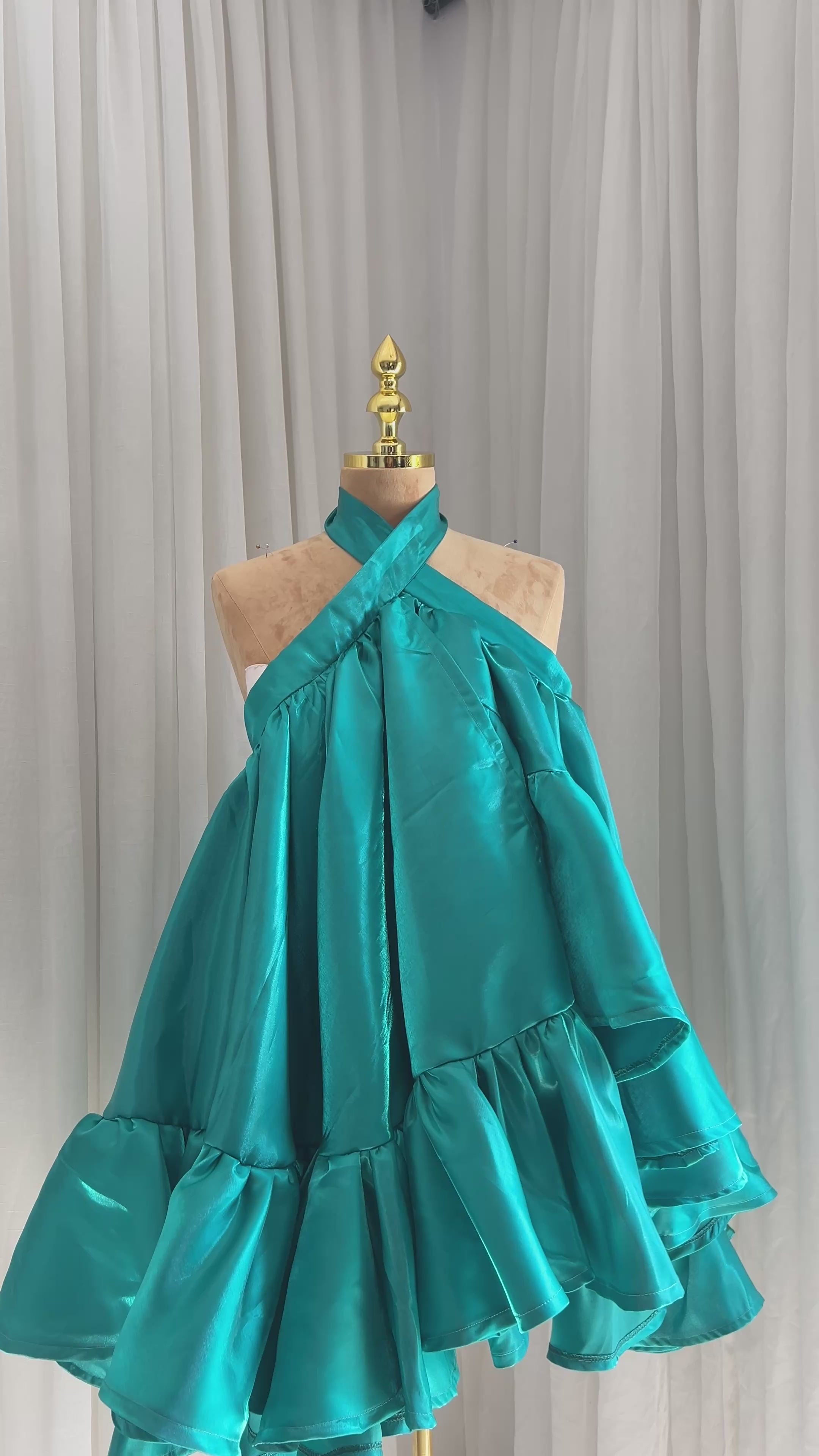 Ruffle Halter Neck-Neck dress